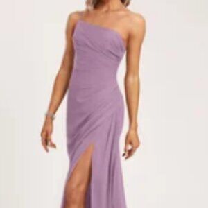 NWT JJs House A-line One Shoulder Floor-Length Lavender Chiffon Dress sz 6